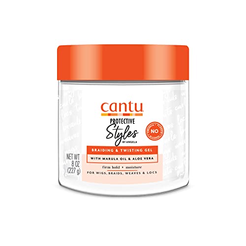 Cantu Protective Styles Hair Gel - Hydrating Marula Oil & Aloe Vera Formula for Braids, 8oz