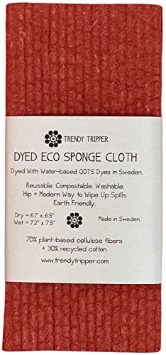 Trendy Tripper Swedish Dish Cloth - Compostable, Absorbent & Hand Dyed - 1 Dyed Bordeaux