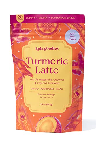 Kola Goodies Turmeric Latte - Supports De-Bloating & De-Stress, Vegan & Natural - 18 Servings