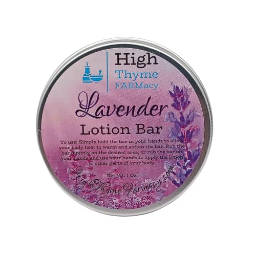 High Thyme FARMacy Lavender Lotion Bar - Moisturizes Dry Skin, Waterless & Travel-Friendly - 1.5oz