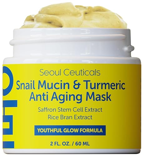 SeoulCeuticals Face Mask - Revitalizing Snail Mucin & Turmeric for Youthful Glow - 2oz