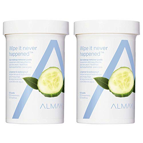 Almay Eye Makeup Remover Pads - Gentle on Skin, Hypoallergenic & Dermatologist Tested - 120 Pads