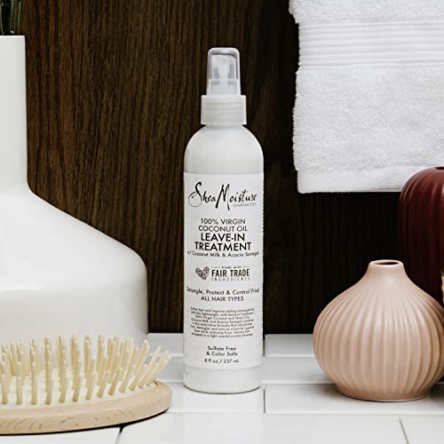 SheaMoisture Leave-in Conditioner - Softens & Detangles, Silicone-Free, 8oz with Coconut Oil