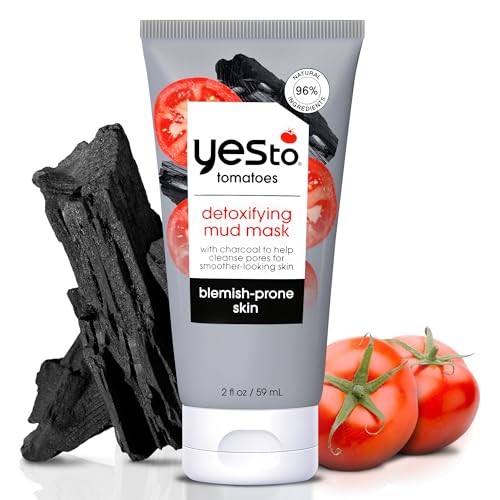 Yes To Tomatoes Charcoal Mud Mask - Draws Out Impurities, Salicylic Acid - 2.006 Fl Oz