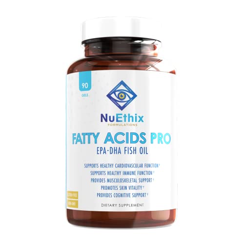 NuEthix Formulations Omega-3 Fish Oil - Supports Heart, Cognitive & Skin Health - 90 Capsules