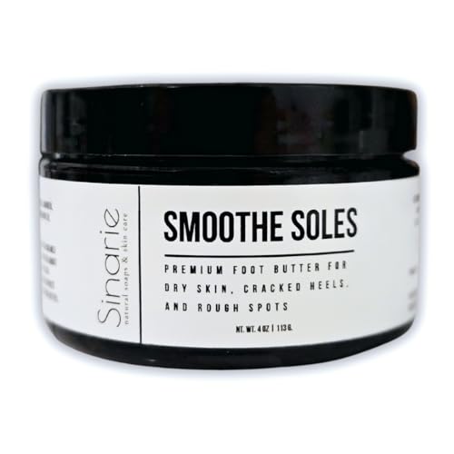 Sinarie Smoothe Soles Foot Butter - Intense Hydration, All Natural, Vegan - Unscented 4oz