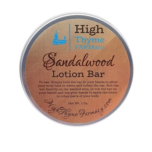 Sandalwood Lotion Bar - Deep Hydration, No Additives, Travel-Friendly - 1.5oz in Reusable Tin