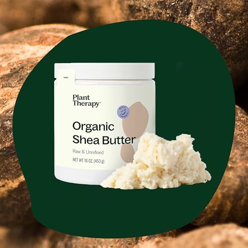 Plant Therapy Organic African Shea Butter - Deeply Moisturizing, Raw & Unrefined - 16 oz Jar