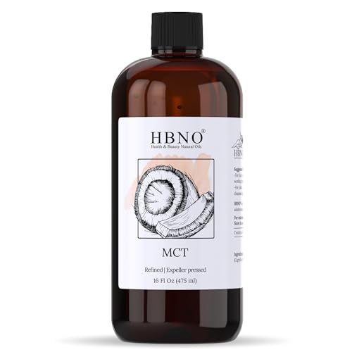 HBNO Body Oil - Natural MCT Oil for Skin & Hair, Vegan & Cruelty-Free - 16 fl oz