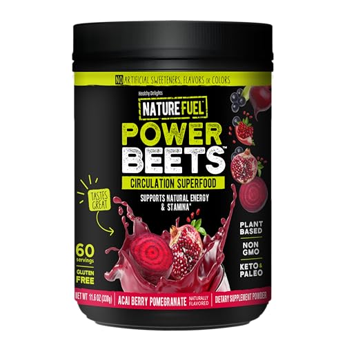 Nature Fuel Power Beets Powder - Natural Energy & Circulation Boost, Vegan, 60 Servings