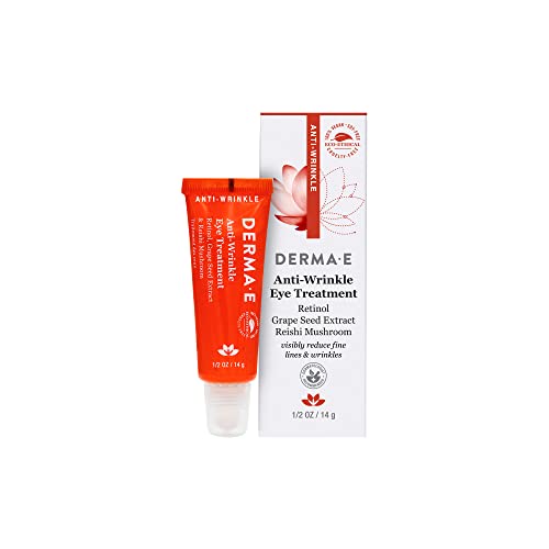 Derma E Anti-Wrinkle Eye Treatment - Hydrating Retinol Serum with Grape Seed & Reishi - 1/2 oz