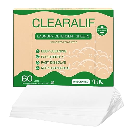 Laundry Detergent Sheets - Powerful Stain Removal, Lightweight & Travel-Friendly - 60 Loads