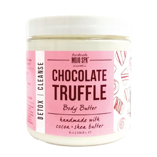 Mojo Spa Chocolate Truffle Body Butter - Hydrating Shea & Cocoa, Vanilla Scent - 8 oz