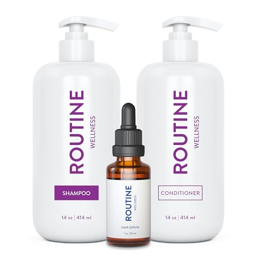 Routine Wellness Shampoo & Conditioner Set - Strengthens Hair, Nourishes with Biotin & Oils