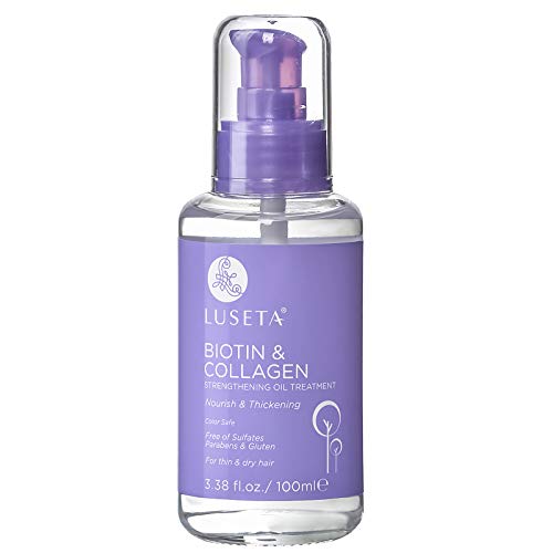 L LUSETA Biotin Hair Growth Serum - Nourishes & Thickens, Argan Oil Infused, 3.38 Fl Oz