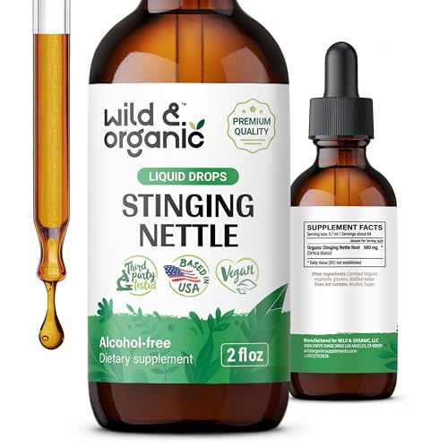 Wild & Organic Nettle Root Drops - Urinary Tract Support, Alcohol-Free, Vegan - 2 fl oz