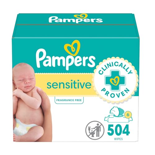 Pampers Sensitive Wipes - Gentle Skin Care, Dermatologist-Tested - 504 Count