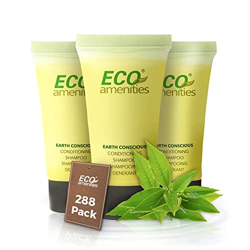 ECO Amenities Shampoo & Conditioner Set - Natural Ingredients, Green Tea Scent - 0.75oz Pack of 288