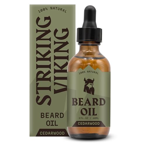 Striking Viking Beard Oil - Softens & Strengthens, Natural Cedarwood Scent - 2oz