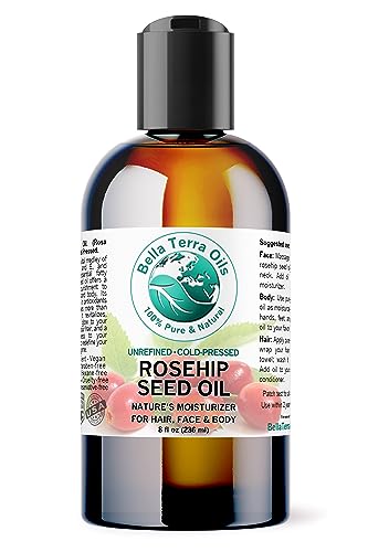 Bella Terra Oils - Organic Rosehip Facial Oil, Essential Fatty Acids & Antioxidants - 8 oz