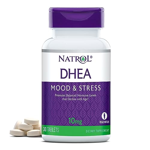 Natrol Mood & Stress DHEA Supplement - Hormone Balance & Mood Support, 10mg, 30 Tablets