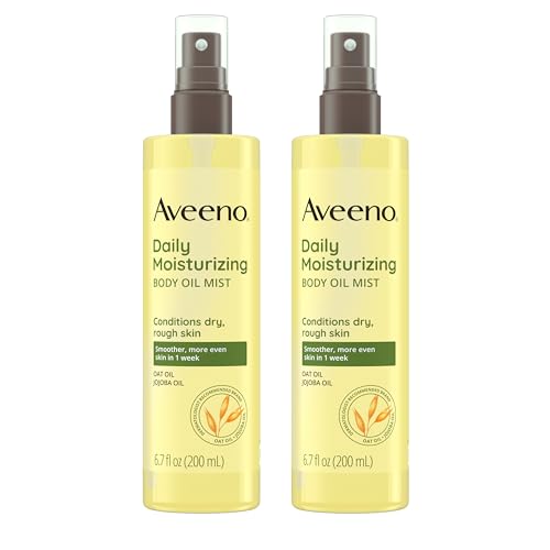 Aveeno Body Oil Mist - Nourishing Dry Skin Care with Oat & Jojoba Oil, Paraben-Free - 2x6.7oz