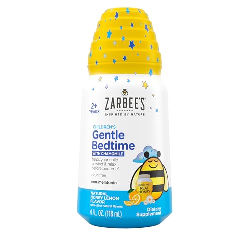 Zarbee's Gentle Bedtime Liquid for Kids - Natural Honey & Chamomile, Melatonin-Free - 4oz