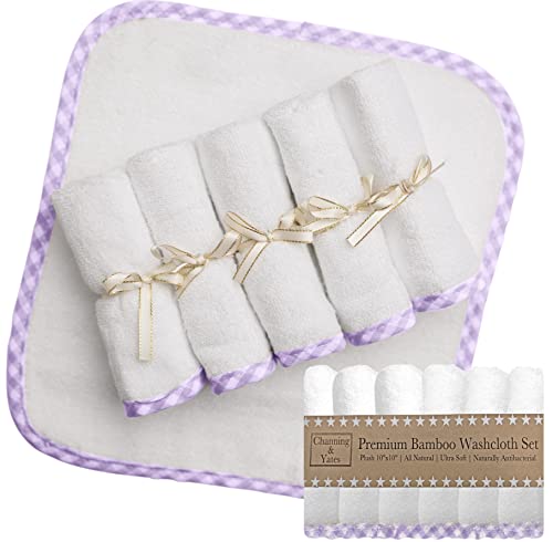 Channing & Yates Baby Washcloths - Ultra Soft, Organic Viscose, Hypoallergenic - 6-Pack, 10x10 in