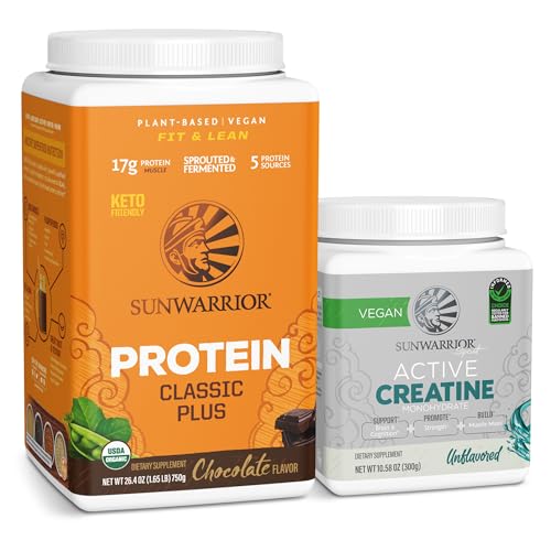 Sunwarrior Classic Plus Protein Powder - Complete Amino Acids, Organic & Non-GMO - 30 Servings