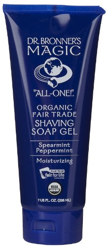 Dr. Bronner's Organic Shaving Gel - Soothing Spearmint Peppermint, 7 fl oz