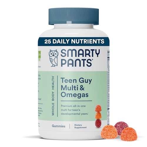 SmartyPants Teen Guy Multivitamin Gummies - 25 Nutrients, Omega 3, Gluten Free - 120 Count