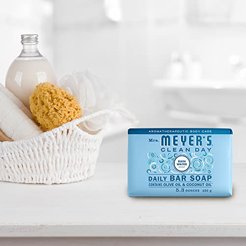 Mrs. Meyer's Bar Soap - Cleansing with Essential Oils, Rain Water Scent - 5.3 oz