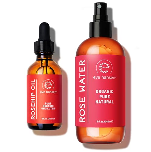 Eve Hansen Skin Care Set - Hydration & Nourishment, Natural Ingredients - 8oz Rose Water & 2oz Oil