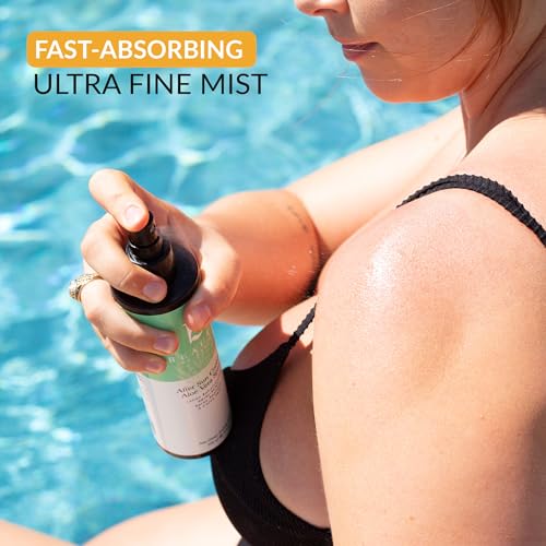 Cooling Aloe Vera After Sun Spray - Fast Absorbing, Organic Ingredients, Skin Relief - 8oz