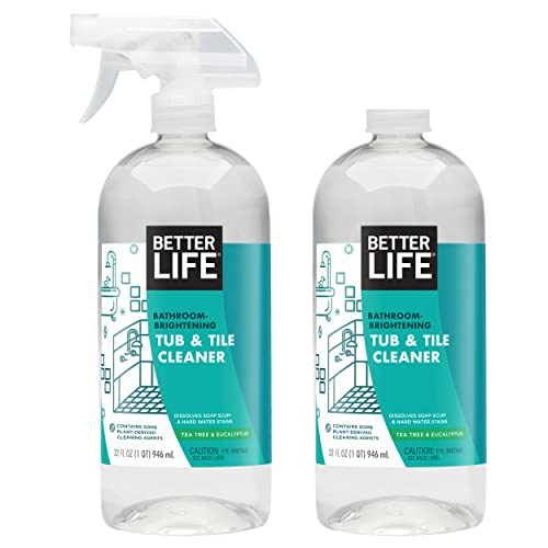 BETTER LIFE Bathroom Cleaner - Foaming Mold Remover, Plant-Derived, 32oz (Pack of 2)