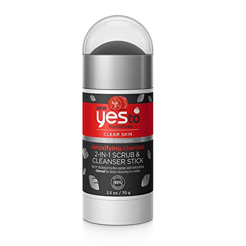 Yes To Tomatoes Charcoal Face Wash & Scrub - Detoxifying, 95% Natural Ingredients - 2.5oz