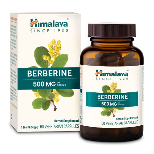 Himalaya Berberine Herbal Supplement - Metabolism, Cholesterol & GI Support - 60 Vegan Capsules