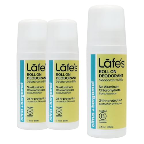 Lafe's Natural Deodorant - 24-Hour Odor Protection, Vegan, Aluminum-Free - Citrus & Bergamot, 3oz