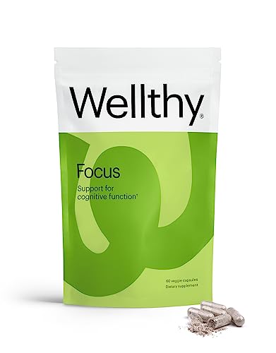 Wellthy Focus Cognitive Supplement - Boost Memory, Creativity & Motivation - 30-Day Supply