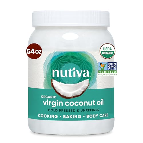 Nutiva Carrier Oil - Cold Pressed, Virgin Coconut Oil, USDA Organic, Non-GMO - 54oz