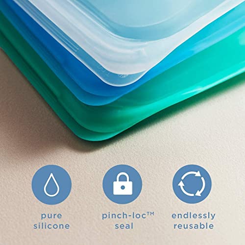 Stasher Reusable Silicone Storage Bags - Leakproof, Microwave & Dishwasher Safe, 4-Pack