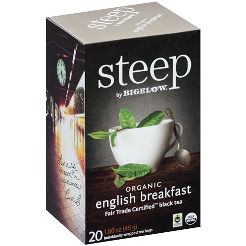 steep by Bigelow Organic English Breakfast Black Tea - Full-Bodied Flavor, USDA Organic - 120 Bags