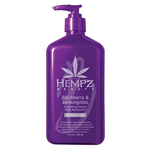 HEMPZ Body Lotion - Hydrating Blackberry & Lemongrass Cream, Rich in Hemp Seed Oil - 17oz