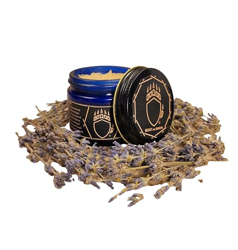 Beast and Baron Premium Beard Balm - All Natural Ingredients, Made in USA - 2oz Abbey Lavender