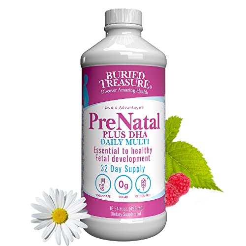 Buried Treasure Prenatal Multivitamin - Natural DHA & Iron, Vegetarian Safe, 16 oz