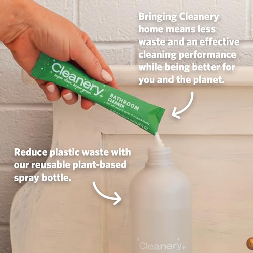 Cleanery Bathroom Cleaner Refill Powder - Powerful Plant-Based Formula, Kanuka & Mint - 4 Pack