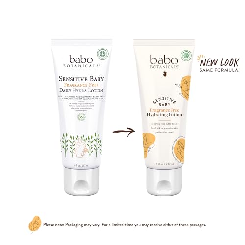 Babo Botanicals Baby Lotion - Hydrating for Sensitive Skin, EWG Verified, Vegan - 8oz