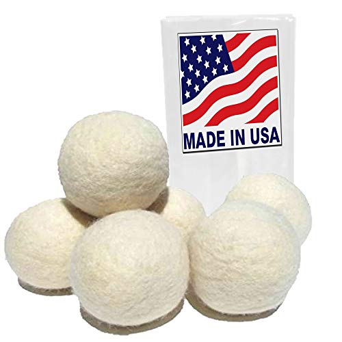 A Little Green Bee Wool Dryer Balls - Natural, Chemical-Free, Hypoallergenic - Set of Six