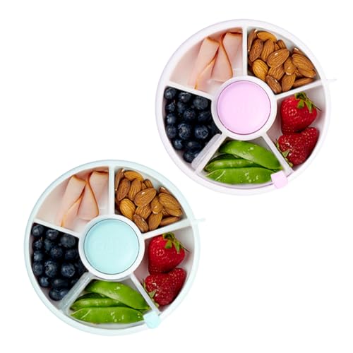 GoBe Kids Snack Spinner - Fun 5-Compartment Dispenser, BPA Free, Portable - 6.5" Diameter