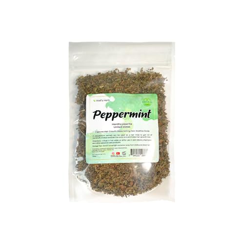 Well's Herb Dried Peppermint Hair Oil - Deep Nourishment for Hair & Skin, 100% Natural - 1.3 oz